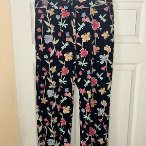 Multi-colored stretchy floral pants